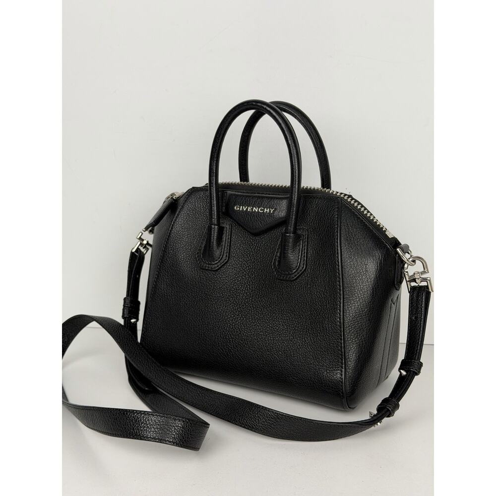Givenchy Mini Antigona Bag in Black Grained Goatskin Leather S04